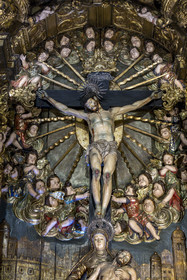 Portugal, Lisbon, Bairro Alto, Saint-Roch church (Igreja de Sao Roque) from the 16th century, Christ on the Cross