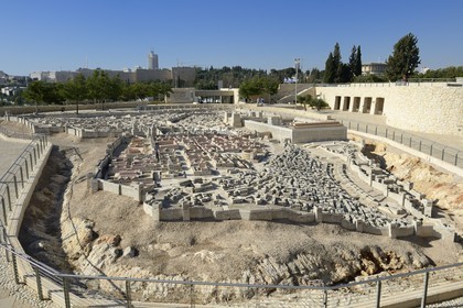 Israel, Jérusalem, quartier de Guivat Ram, musée d'Israel, maquette de Jérusalem à l'époque du Second Temple sous Hérode 1er le Grand