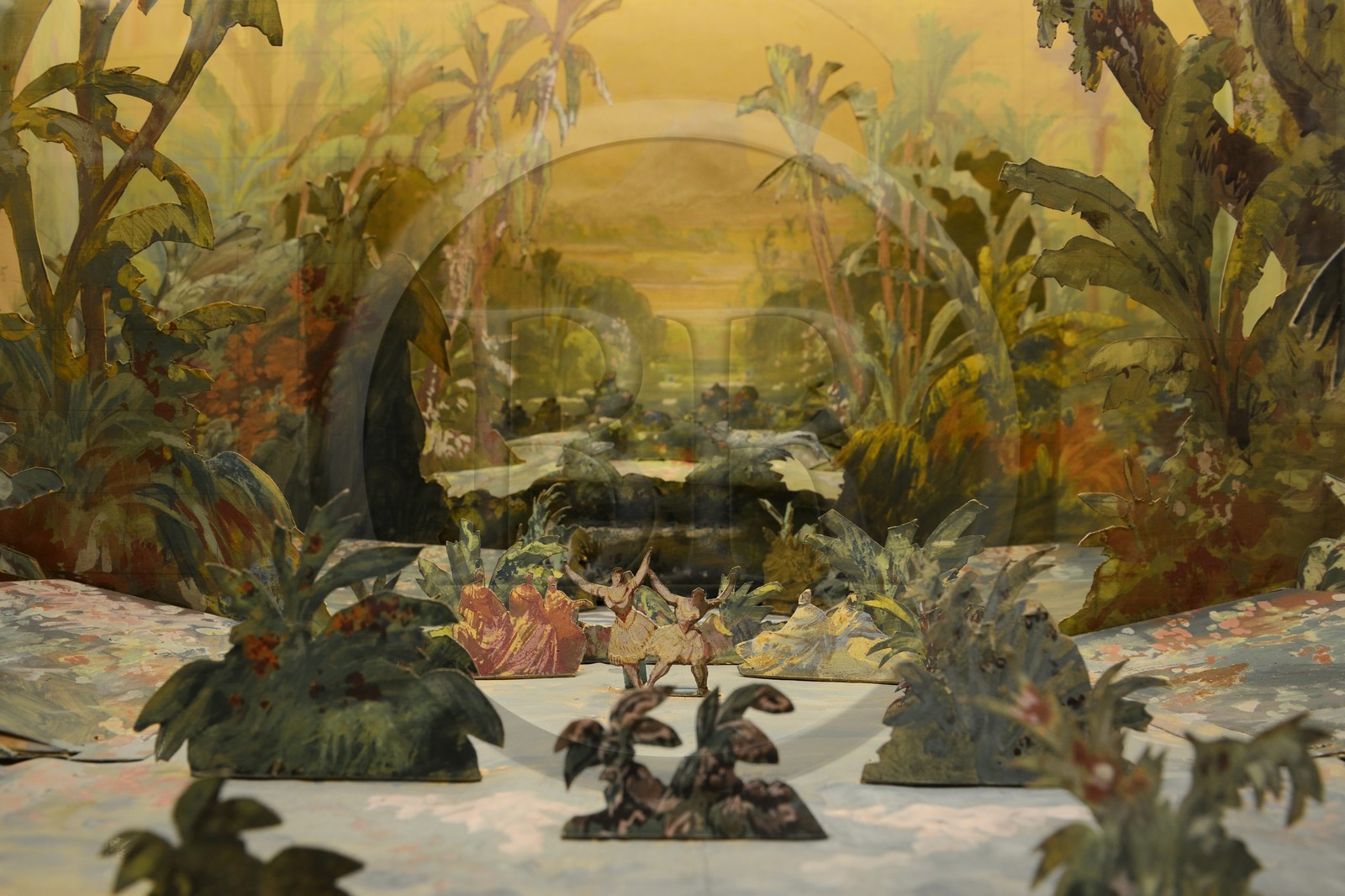 France, Paris (75), Opéra Garnier, la bibliothèque-musée de l’Opéra (BMO) faisant partie du département de la musique de la Bibliothèque nationale de France (BnF), maquette pour l'Opera Le Roi de Lahore (1877)