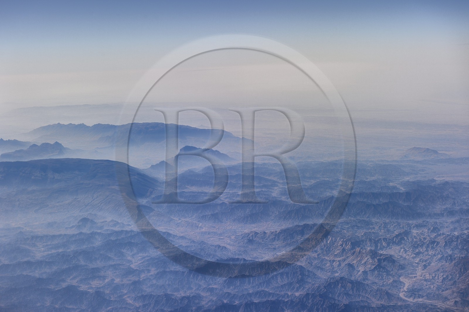 Sultanate of Oman, north Coast towards the Jebel Shams (aerial view)