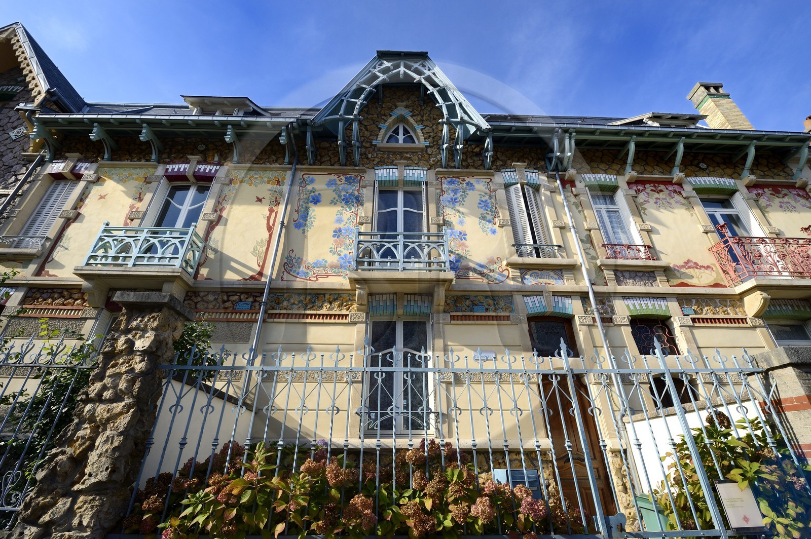 France, Meurthe-et-Moselle (54), Nancy, rue Félix Faure, maison de lotissement Art Nouveau de l'architecte Cesar Pain, villa Les Clématites