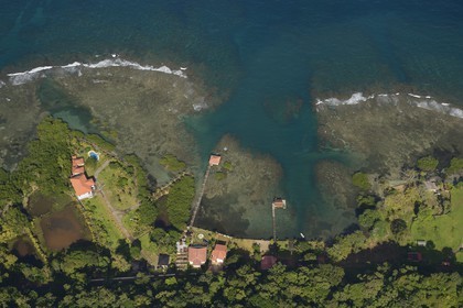 Panama, Colon Province, the Caribbean coast towards Portobelo (aerial view)