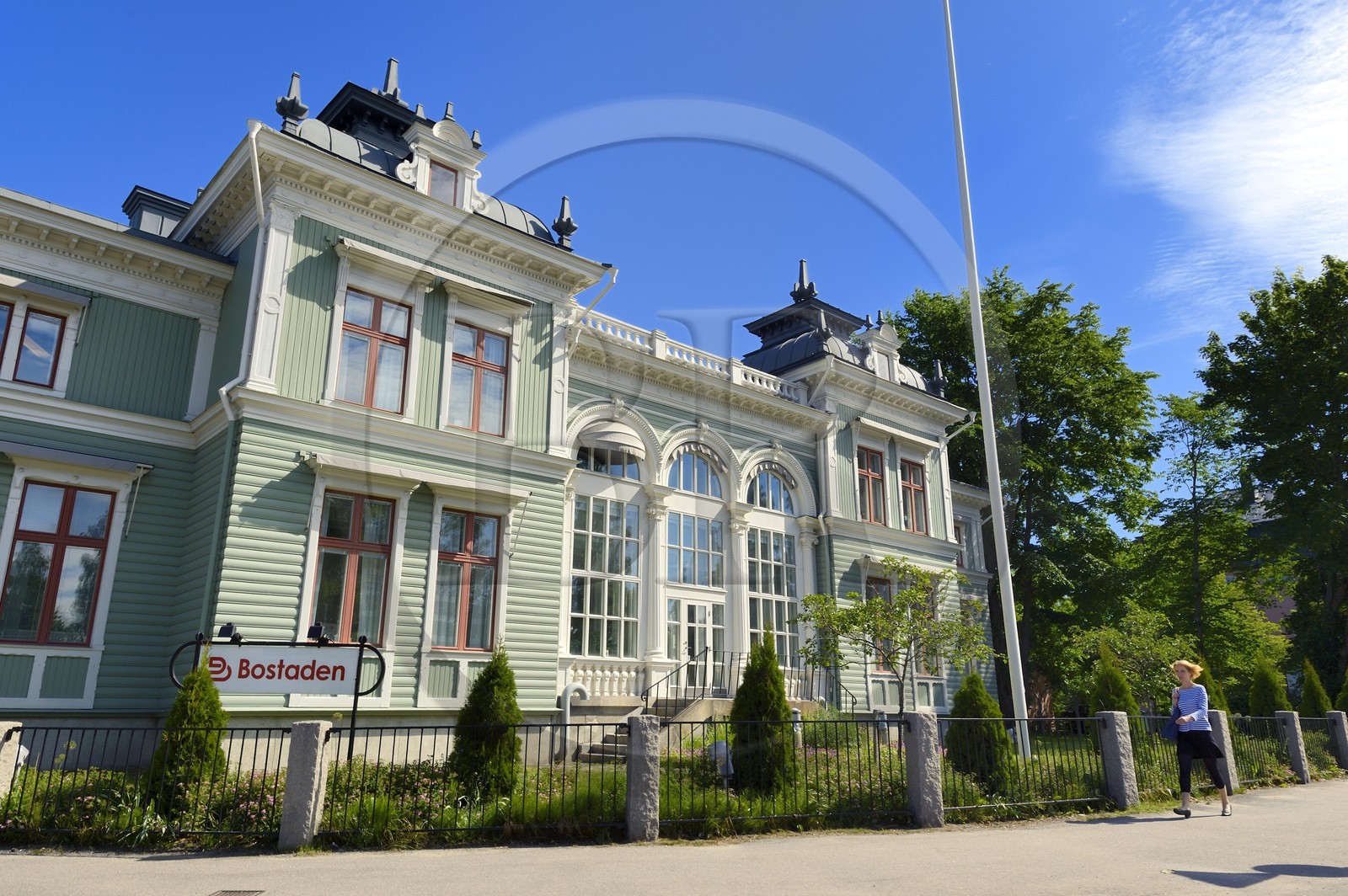 Suède, Comté de Vasterbotten, Umea, maison traditionnelle rue Östra Kyrkogatan ayant survécu au grand incendie de la ville en 1888