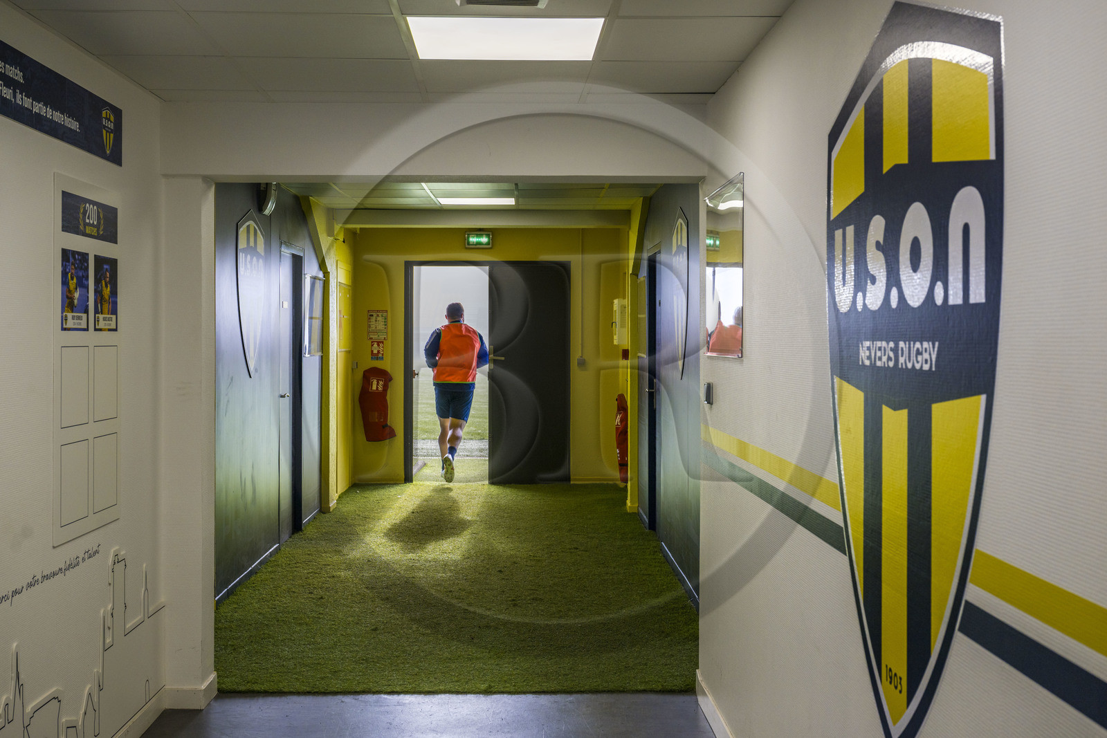 France, Nièvre (58), Sermoise-sur-Loire, stade du Pré-Fleuri, séance d'entrainement des joueurs de l'USON Nevers Rugby