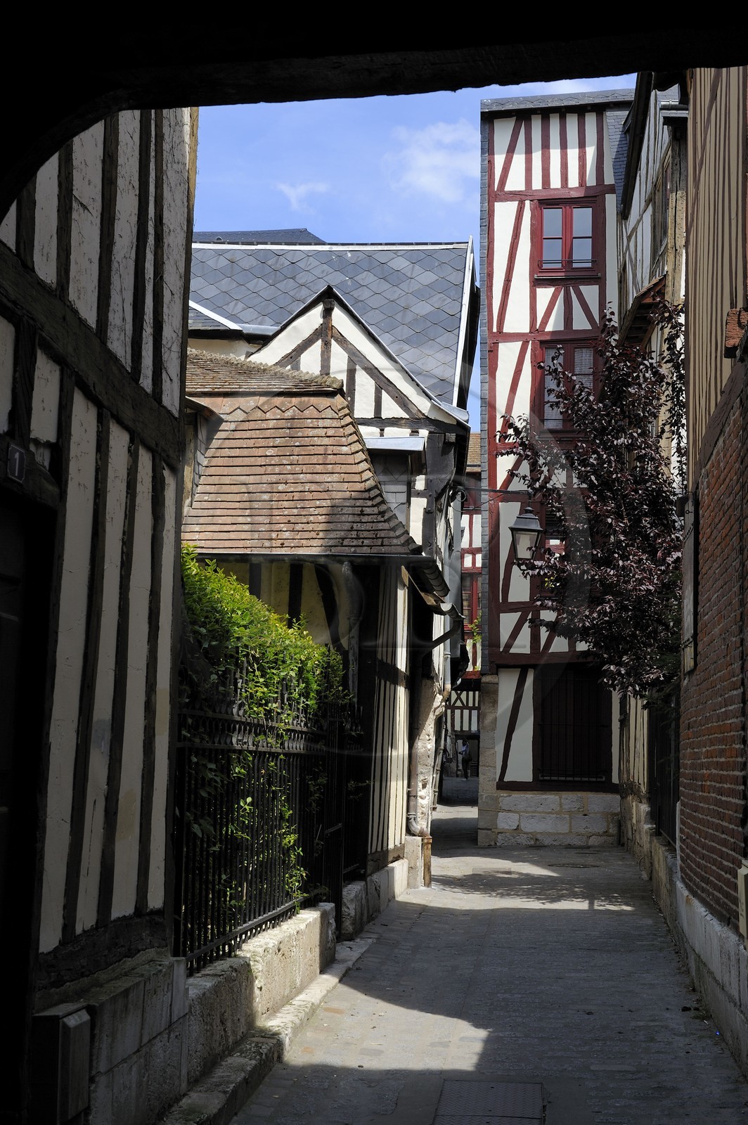 France, Seine-Maritime (76), Rouen, ruelle des Chanoines donnant sur la rue Saint Romain