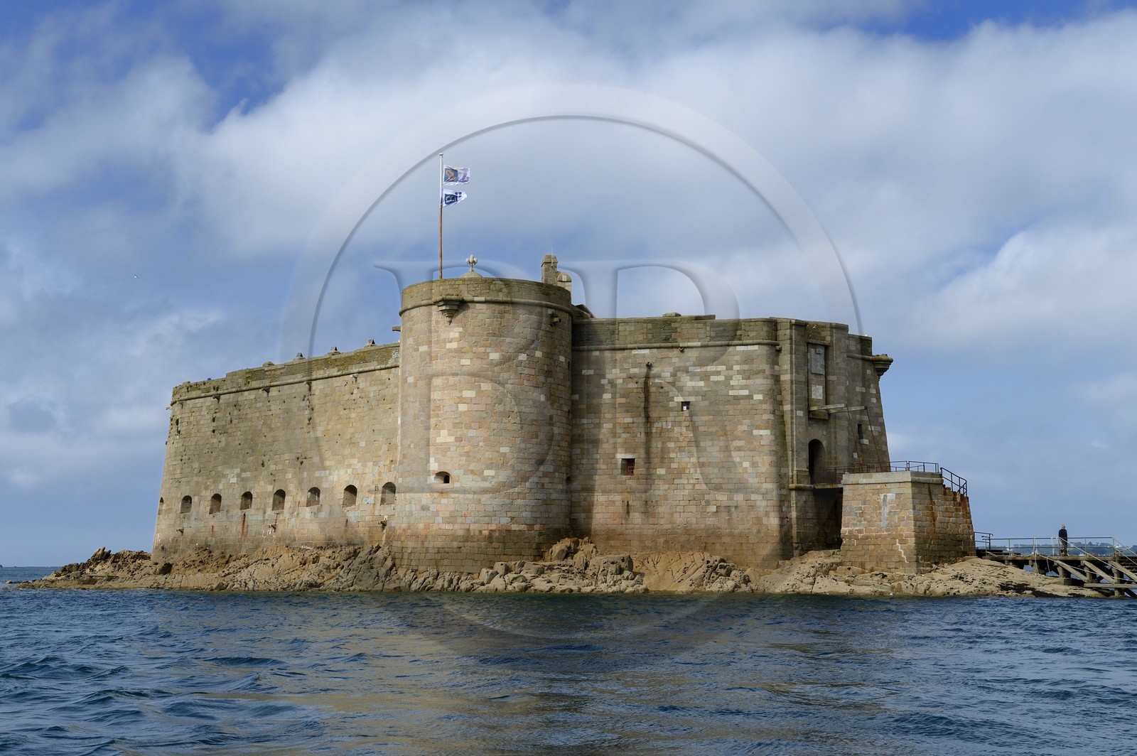 France, Finistère (29), baie de Morlaix, Carantec, le château du Taureau construit par Vauban au XVIIe siècle