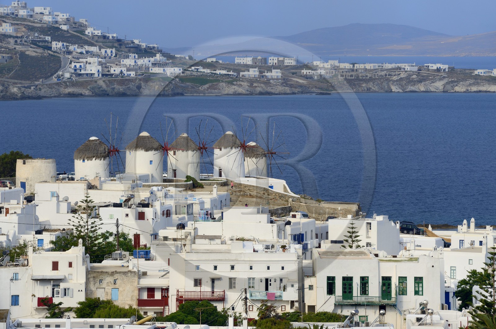 Greece, Cyclades islands, Mykonos island, Chora (Mykonos town), the five mills (Kato Mili)