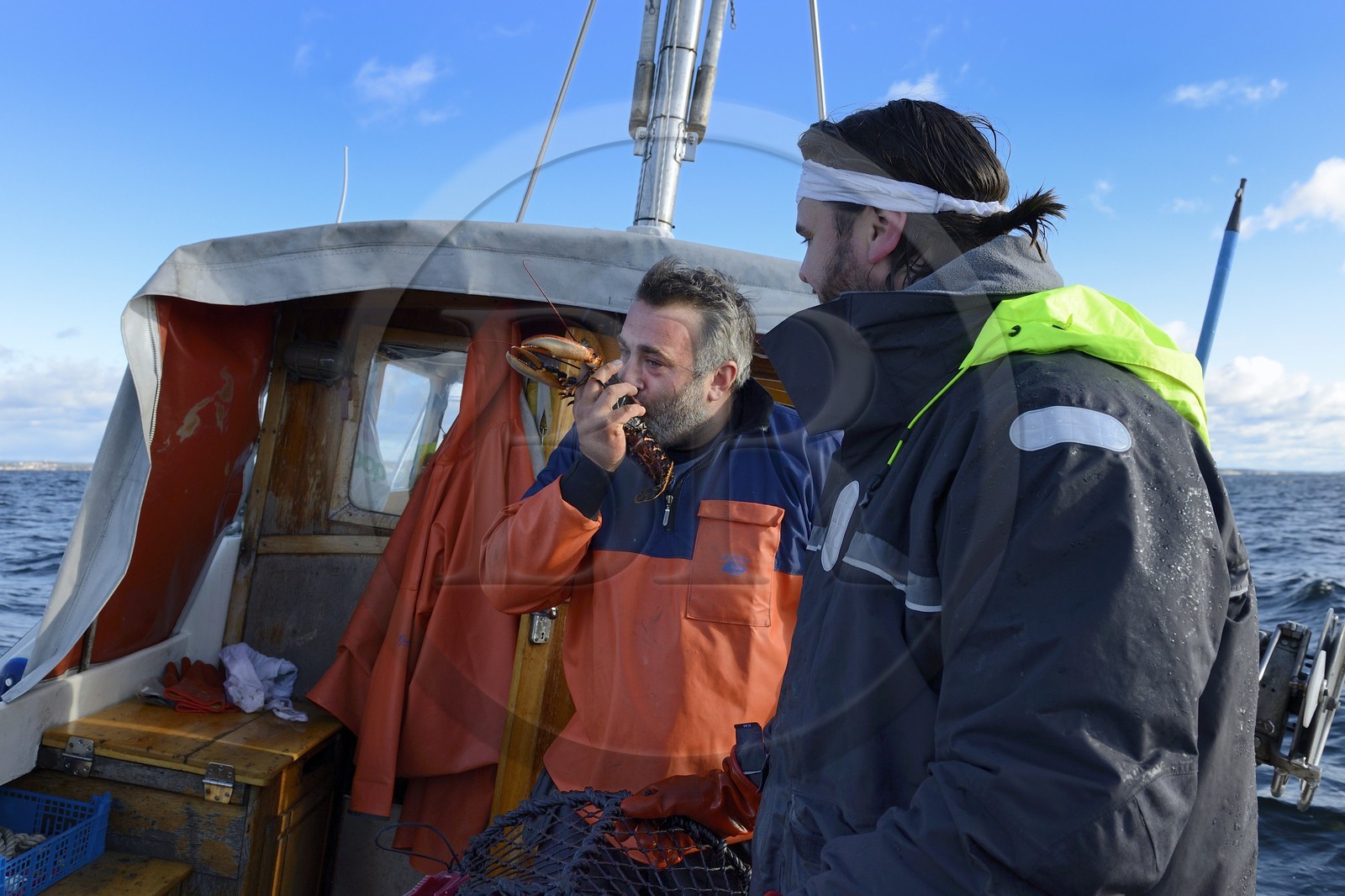 Sweden, Västra Götaland, Koster Islands, out to sea to retrieve lobster traps