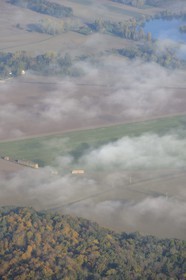France, Eure, fields north of Pacy-sur-Eure (aerial view)