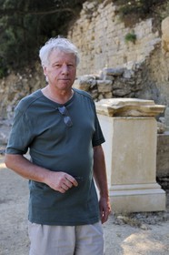 France, Herault, excavations at the hill of Castellas in Murviel-lès-Montpellier is the location of an important ancient settlement of the late Iron Age to the second century AD, Patrick Thollard archaeologist excavation manager