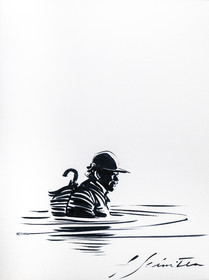 France, Paris (75), dédicace du livre Sur les chemins noirs de Sylvain Tesson par le dessinateur et auteur de bande-dessinée François Schuiten