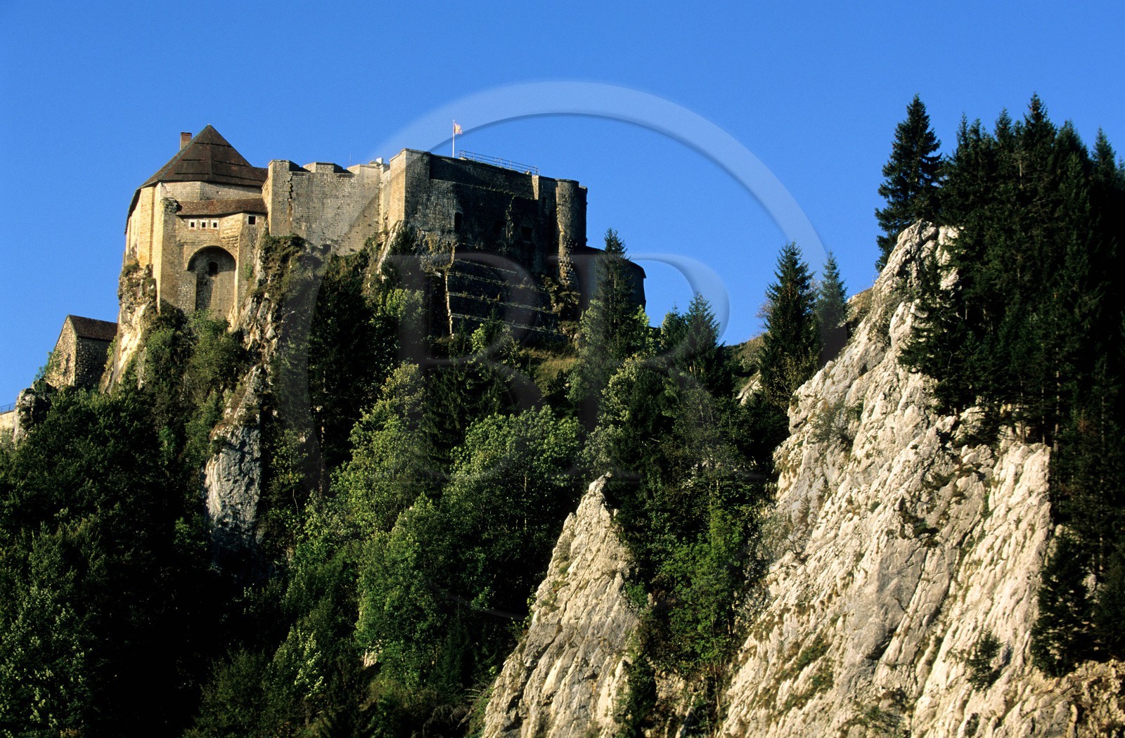 France, Doubs (25), la Cluse-Mijoux, le château de Joux