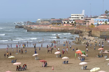 Morocco, Casablanca, public beach of Ain Diab neighborhood