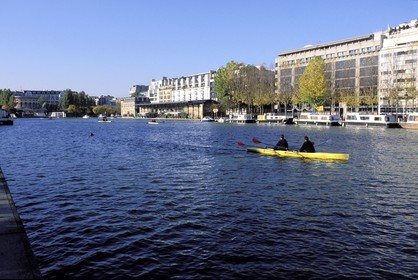 France, Paris, La Villette basin, Ourcq canal