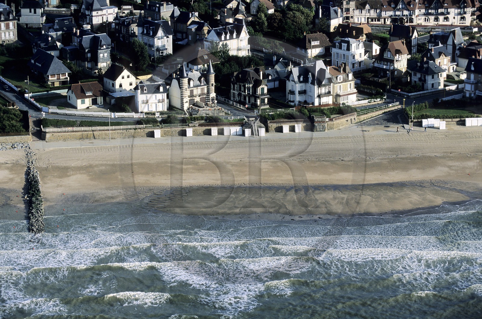 France, Calvados, Côte fleurie, towards Villers sur Mer (aerial view)