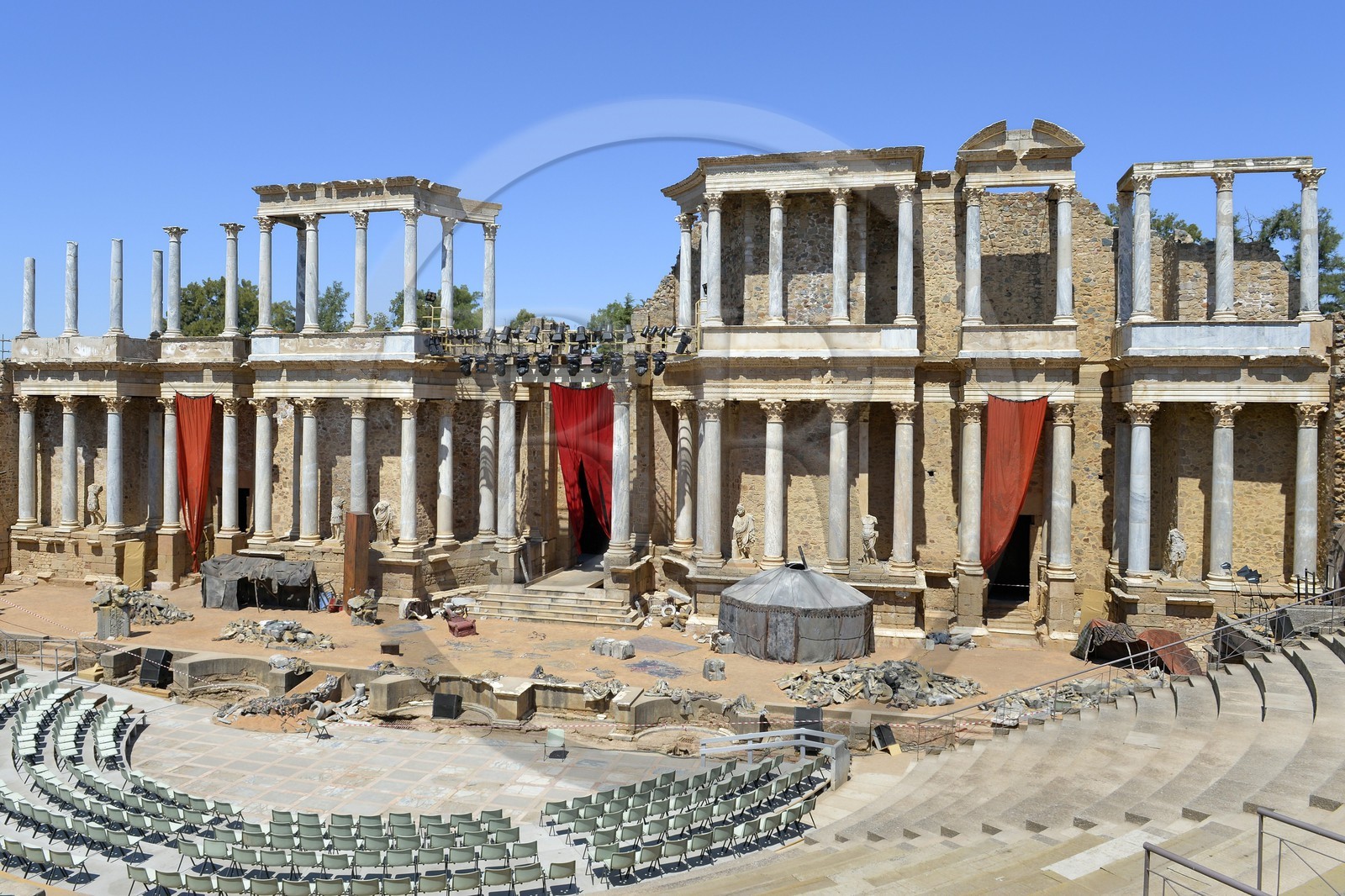 Espagne, Estrémadure, Merida, théatre romain construit par le gendre d’Auguste en 24 avant J.C., classé Patrimoine Mondial de l'UNESCO