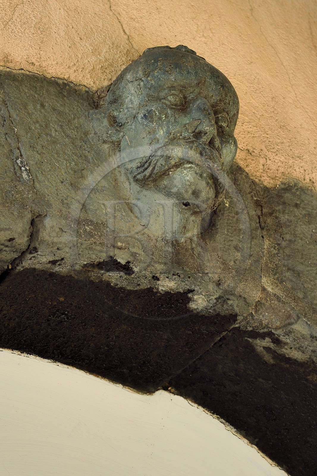 France, Var, Saint-Tropez, the porch of the house called the Turk rue du général Allard in serpentine stone