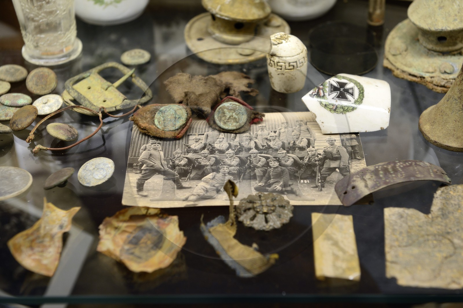 France, Meuse (55), Romagne-sous-Montfaucon, le musée informel appelé Romagne ‘14-’18 sur la vie quotidienne du soldat de la Grande Guerre créé par Jean-Paul de Vries, photo de soldats allemands