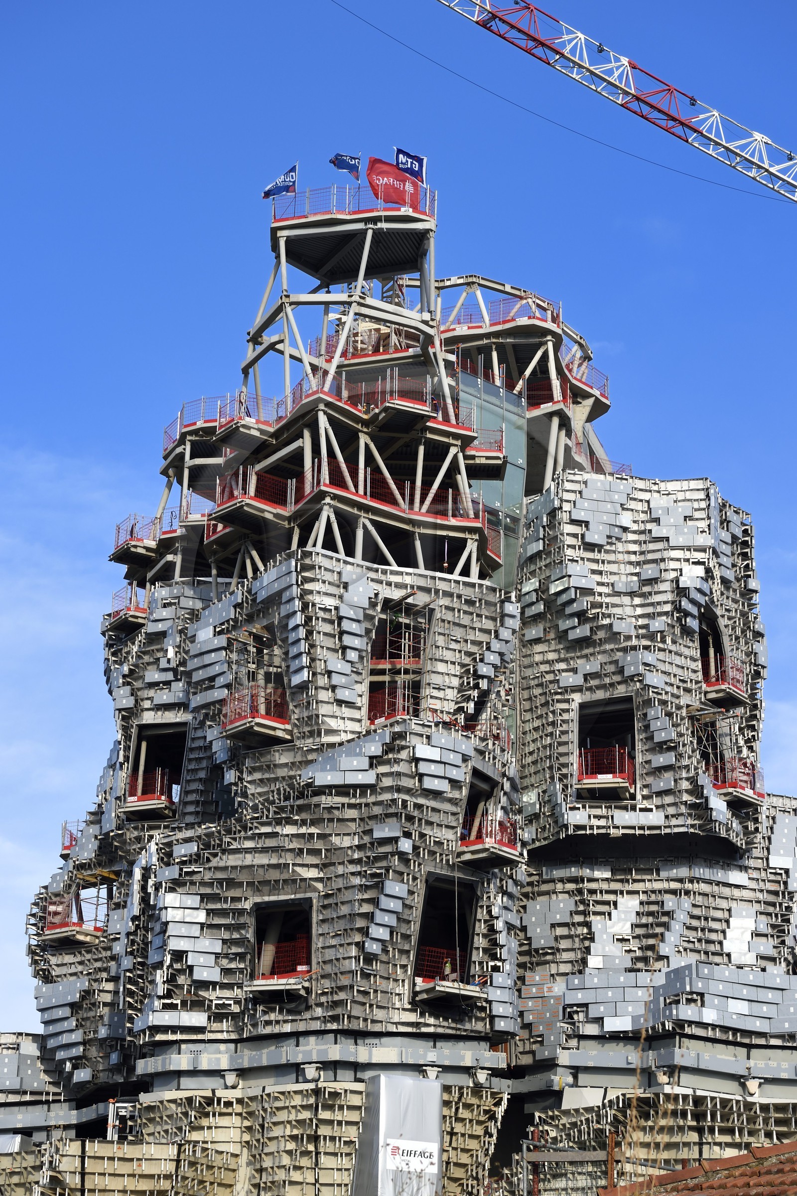 France, Bouches-du-Rhône (13), Arles, LUMA Foundation, complexe culturel expérimental, chantier du nouveau batiment concu par Frank Gehry