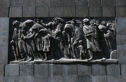 Poland, Warsaw, memorial of the Heroes of the ghetto commemorating the Jewish rising of 1943