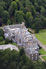 Royaume-Uni, Ecosse, région des Borders, Selkirkshire, Bowhill House construit en 1708 (vue aérienne)