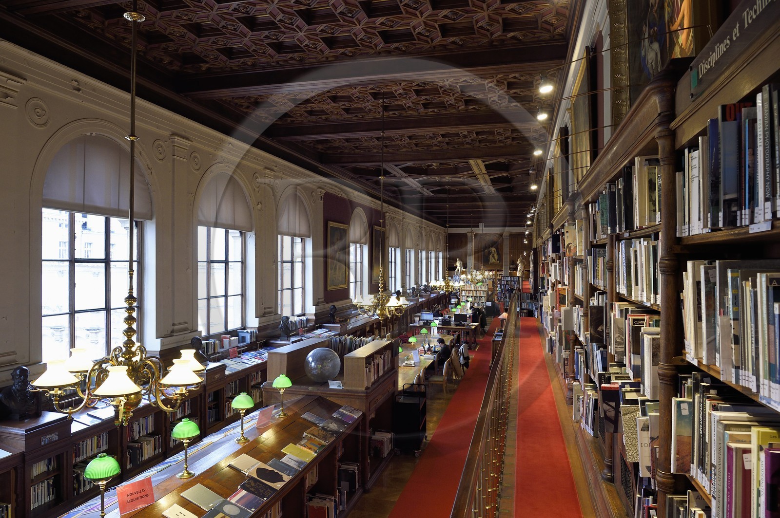 France, Paris (75), quartier de Saint-Germain-des-Prés, Ecole nationale supérieure des Beaux-Arts, la bibliothèque dans le Palais des Etudes