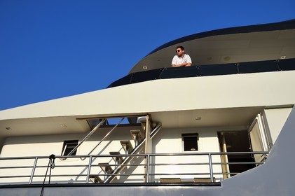 Croatie, Dalmatie, cote dalmate, bateau de croisière Ave Maria et son capitaine Rade Naranca