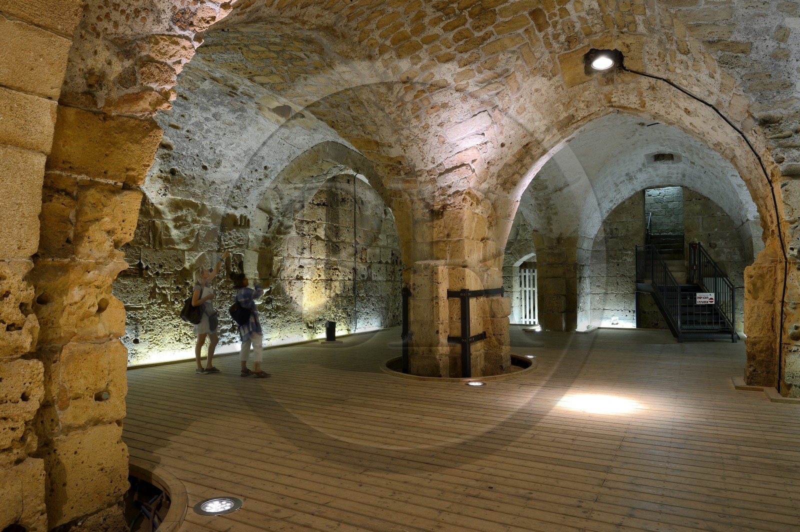 Israel, district Nord, Galilée, Acre (Akko), vieille ville, classée Patrimoine Mondial de l'UNESCO, la citadelle des Hospitaliers, le sous-sol du donjon aussi salle des prisonniers