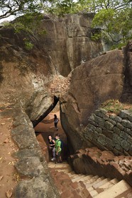 Sri Lanka, province centrale, district de Matale, Sigiriya, ville ancienne de Sigiriya classée patrimoine mondial de l'UNESCO, l'ancien palais forteresse du Rocher du Lion
