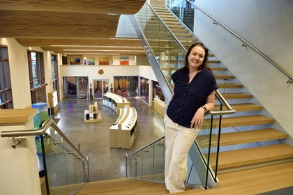 France, Haut-Rhin (68), Route des vins d'Alsace, Voegtlinshoffen, Maison Joseph Cattin, domaine viticole, Anaïs Cattin