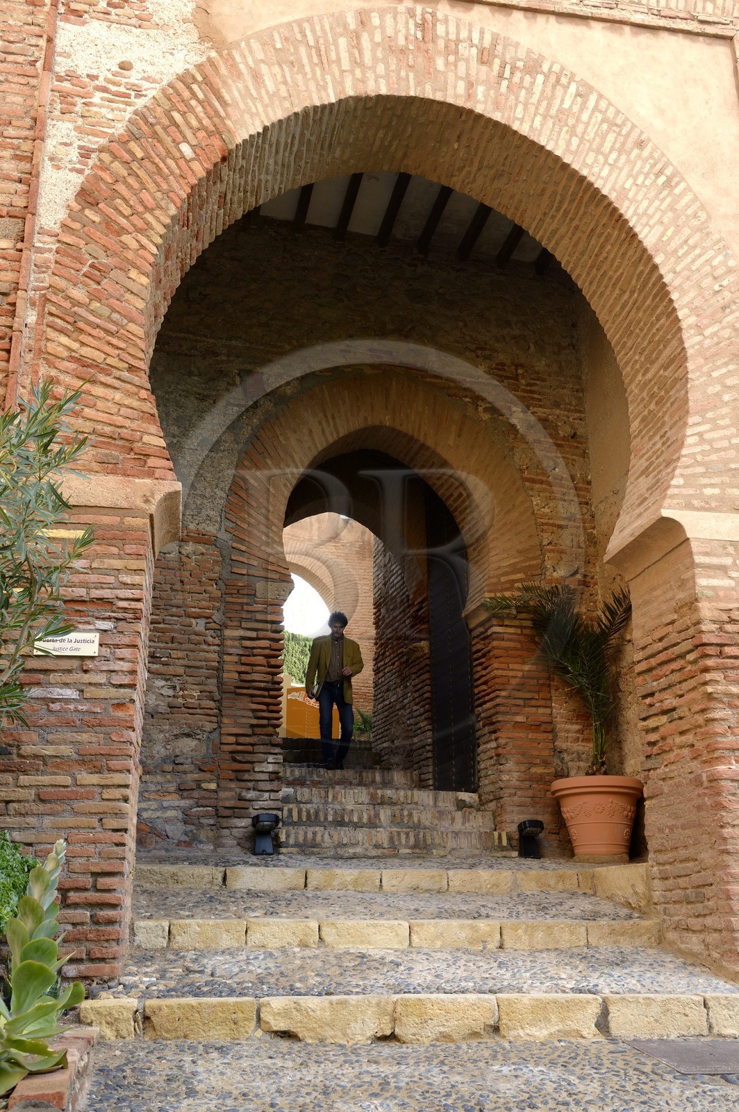 Espagne, Andalousie, Almeria, forteresse La Alcazaba, porte principale