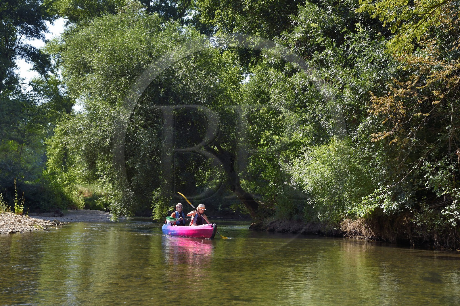 France, Var (83), Provence Verte, Vallée de l'Argens, canoë sur le fleuve Argens entre Carces et Le Thoronet