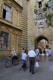 France, Bouches-du-Rhone, Aix-en-Provence, the Place de l'Hotel de ville, belfry