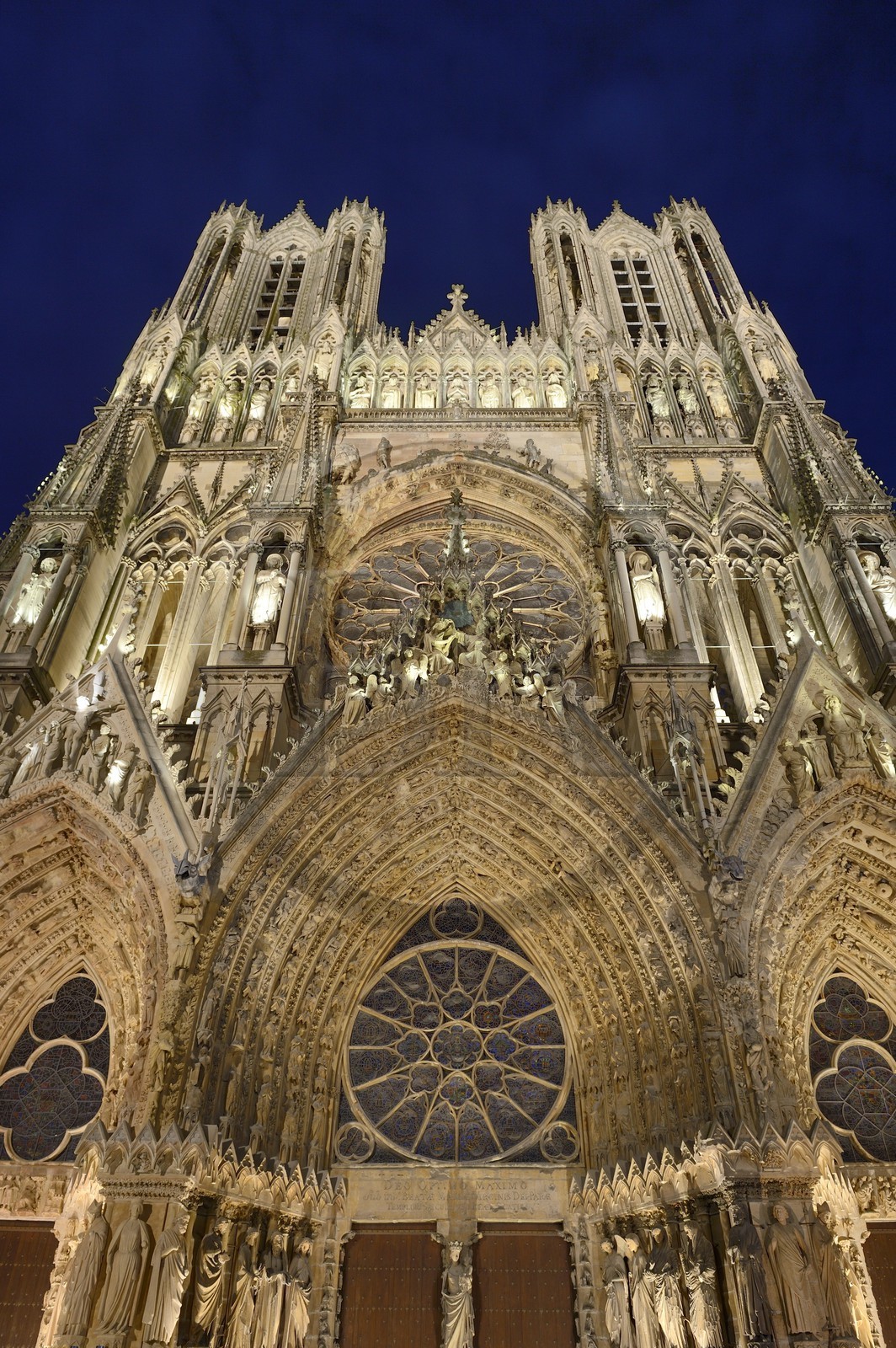 France, Marne (51), Reims, la cathédrale Notre-Dame de Reims, classée Patrimoine Mondial de l'UNESCO, la facade occidentale