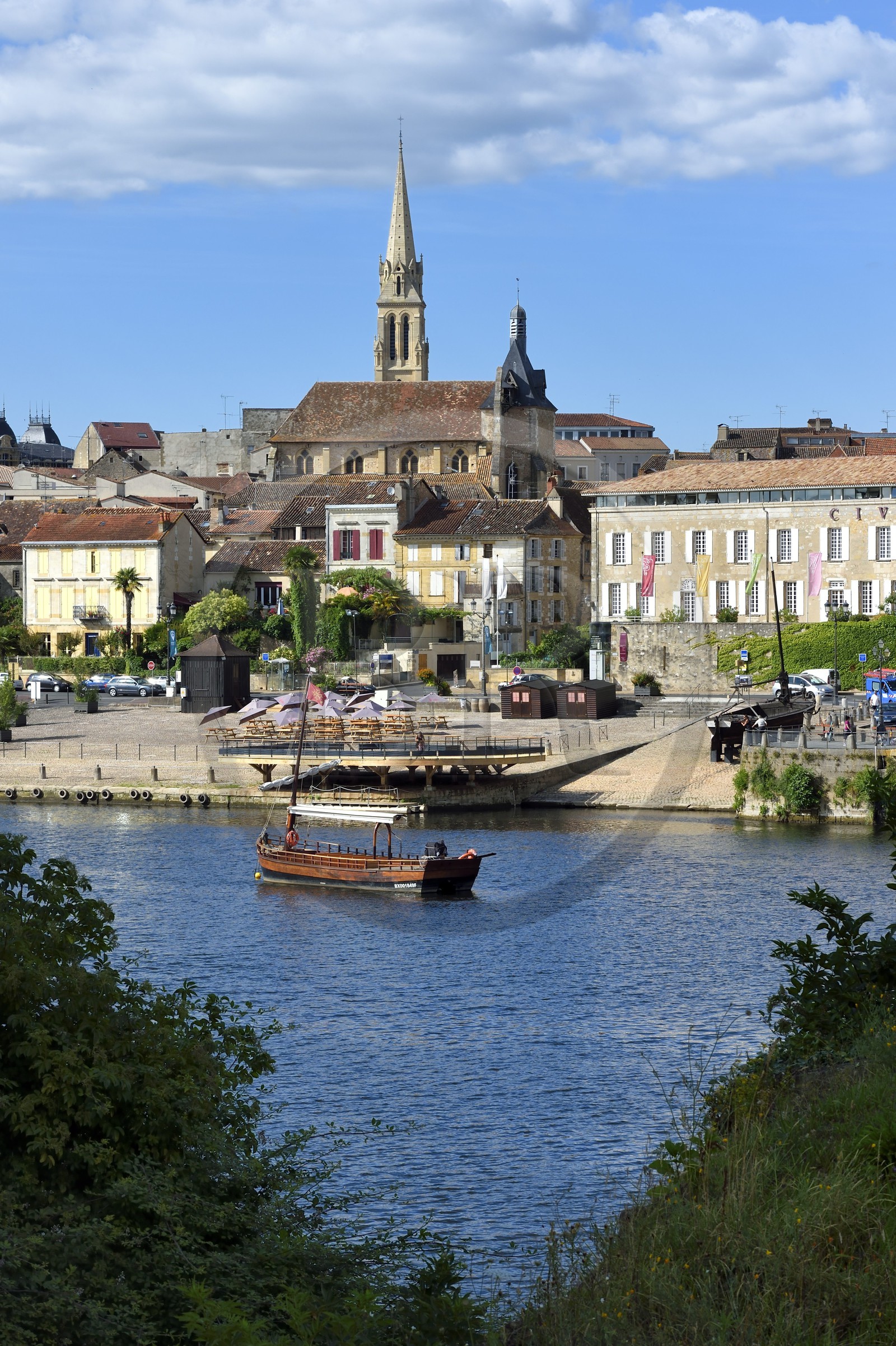 France, Dordogne (24), Bergerac, le Vieux Bergerac et les rives de la Dordogne