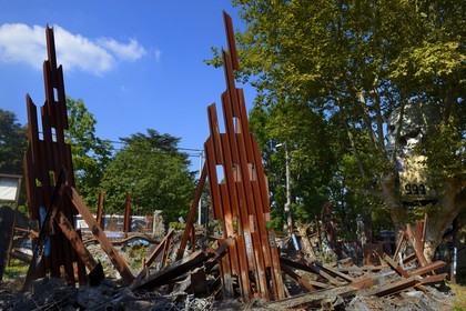 France, Rhone, Saint-Romain-au-Mont-d'Or, the Abode of Chaos (la Demeure du Chaos), the artwork is based around the endless transformation of the artist Thierry Ehrmann's 17th century home into a replica war zone at the image of this world, work called Ground Zero