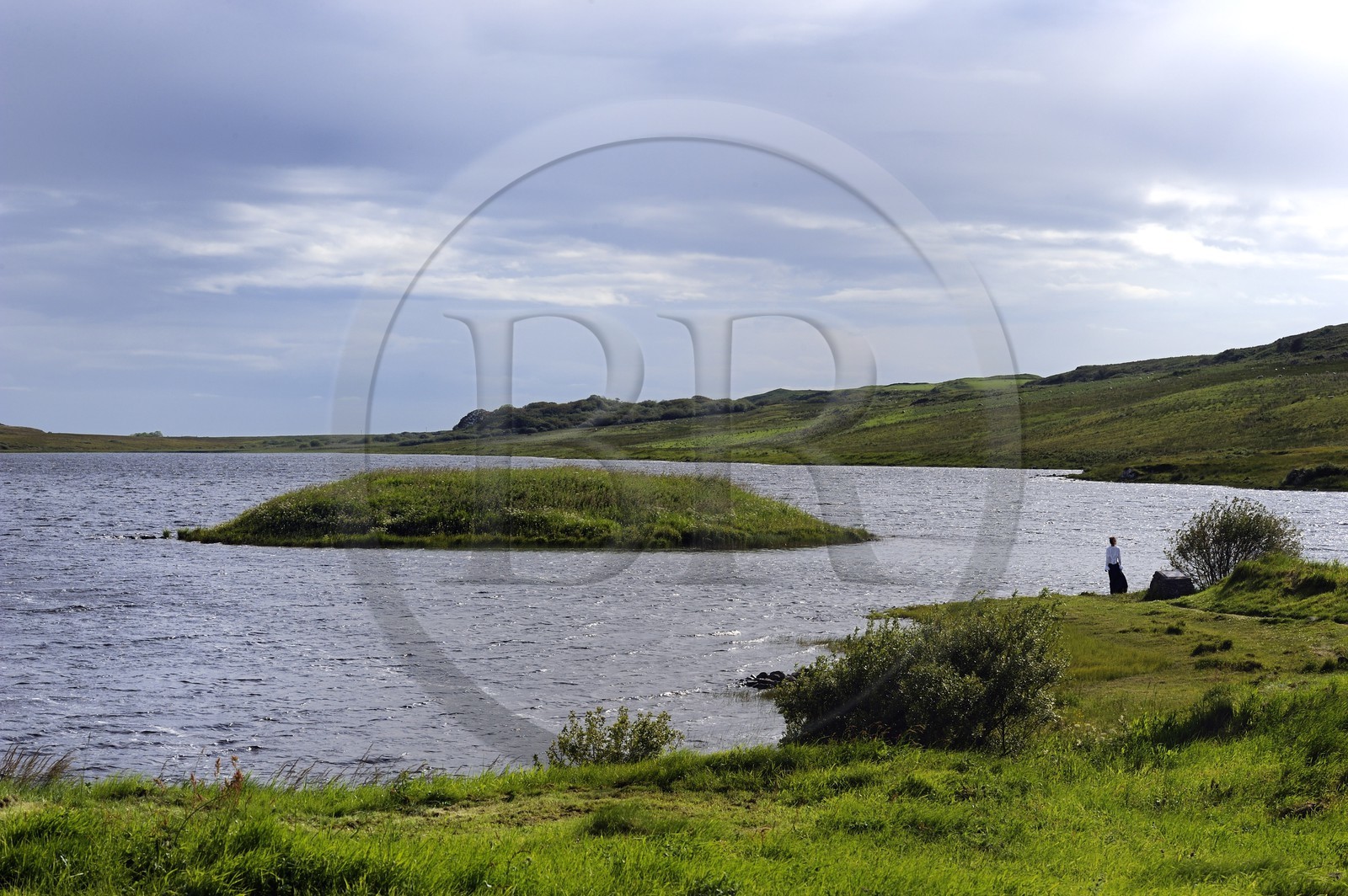 Royaume-Uni, Ecosse, Hébrides intérieures, Ile de Islay, Finlaggan est un site historique sur l'île Eilean Mòr du Loch Finlaggan, elle fut le siège des Seigneurs des îles et du Clan Donald