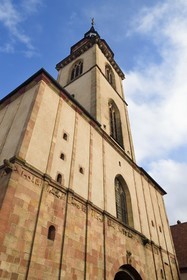 France, Bas-Rhin (67), route des vins d' Alsace, Andlau, abbaye bénédictine d'Andlau fondée en 880, église abbatiale Saint-Pierre-et-Saint-Paul (XIème-XVIIIème siècles)