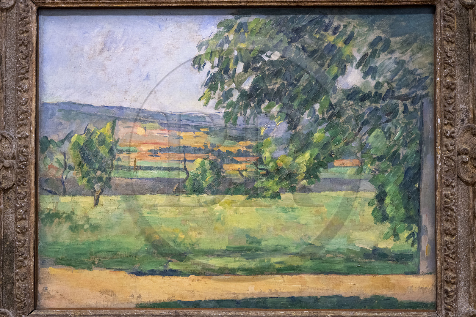 France, Bouches du Rhone, Aix en Provence, Granet museum, painting by Paul Cezanne, View taken from Jas de Bouffan (around 1875)