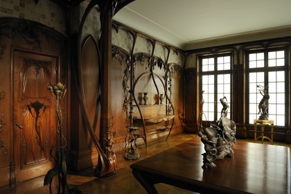 France, Paris (75), le musée d'Orsay, boiserie de la salle à manger de la propritété de Bénard par Alexandre Charpentier 1901