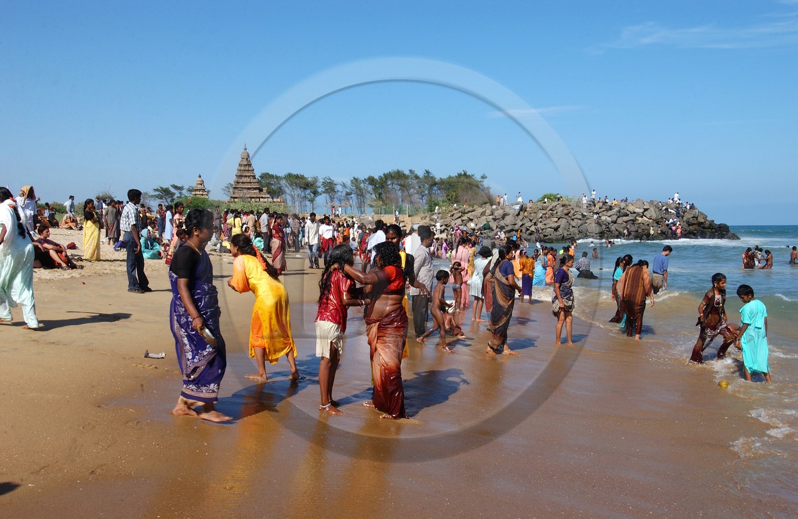 Inde, Etat du Tamil Nadu, plage de Mamallapuram