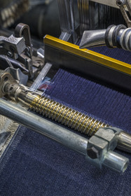France, Gard (30), Nimes, Guillaume Sagot, fondateur de l’Atelier de Nîmes qui a relancé la fabrication de toiles de jean traditionnelles