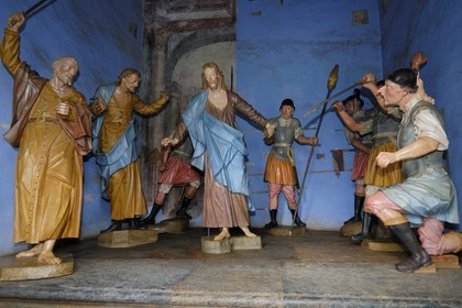 Brésil, Etat du Minas Gerais, ville de Congonhas do Campo, église Santuario Bom Jesus de Matosinhos, scènes de la Passion par le sculpteur Aleijadinho (Route de l'or, Estrada Real)