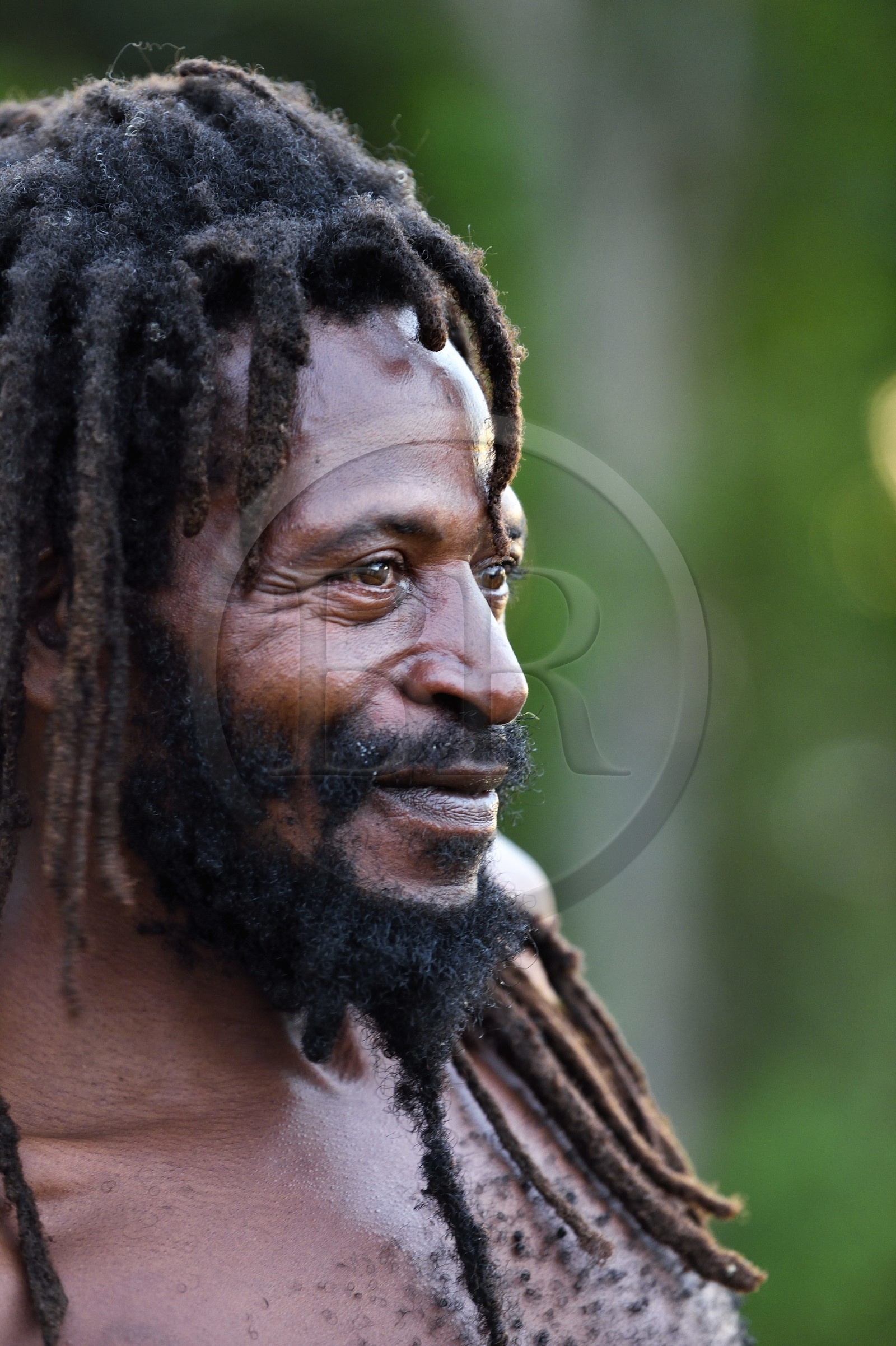 Caraïbes, Ile de la Dominique, hameau de Syndicate au dessus de Dublanc, le rasta Celius