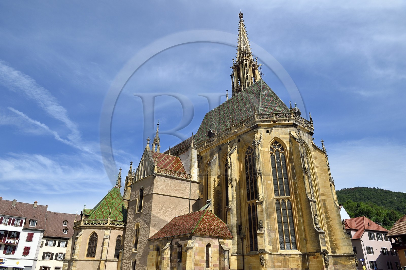 France, Haut Rhin, the Alsace Wine Route, Thann, the 14th century Saint-Thiebaut Collegiate Church