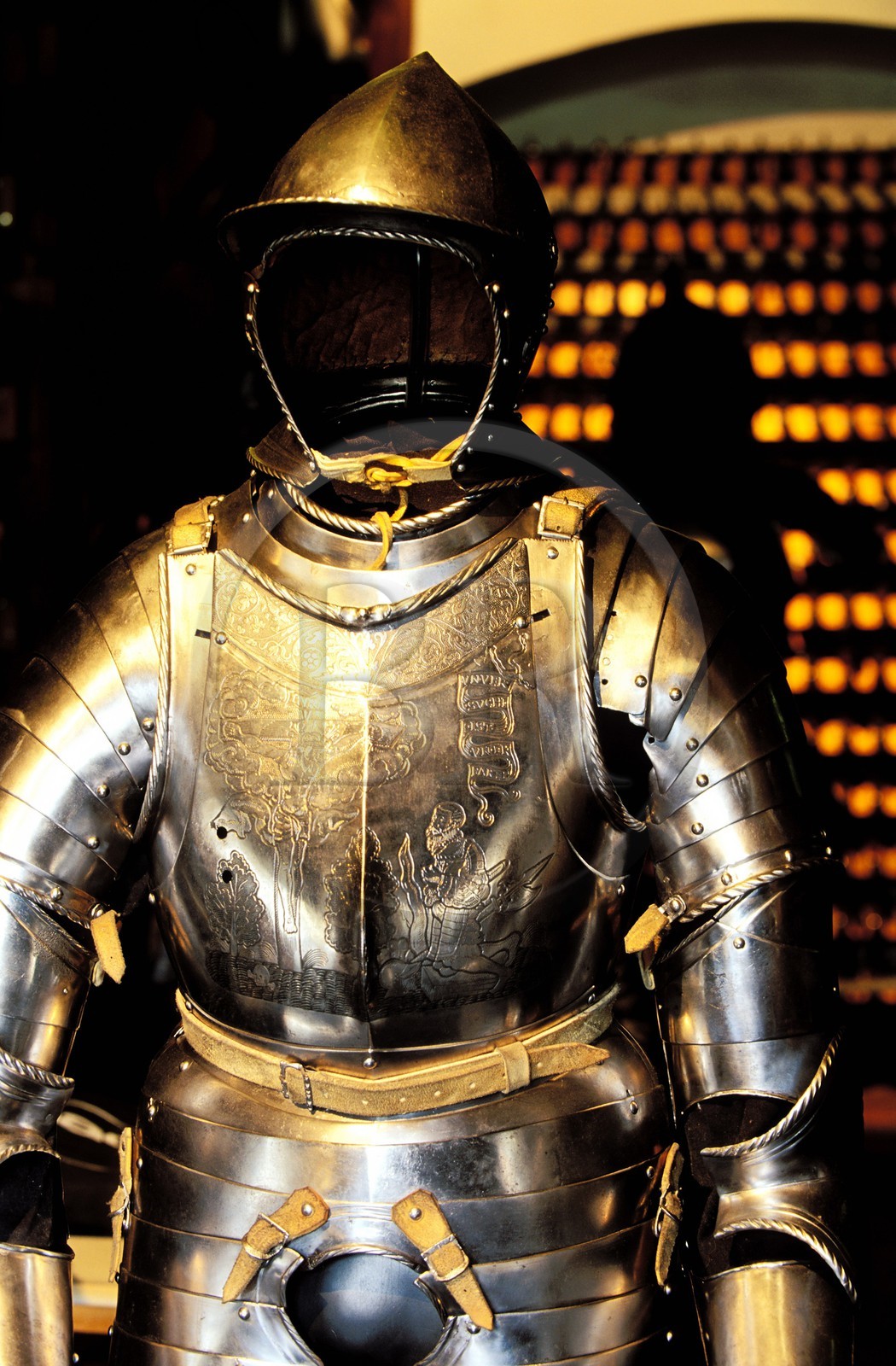 Austria, Styria, Graz, historic center listed as World Heritage by UNESCO, the Arsenal (Zeughaus) from 1642, knight's armour