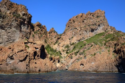 France, Corse-du-Sud (2A), Golfe de Girolata, classé Patrimoine Mondial de l'UNESCO, Réserve naturelle de la presqu'île de Scandola