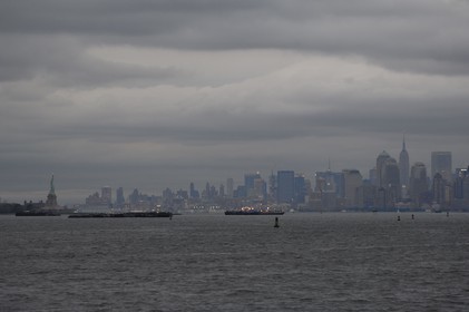 Etats-Unis, New York, Manhattan, downtown vu depuis la mer