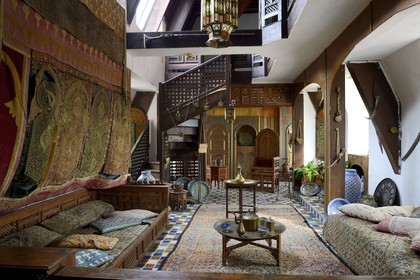 France, Meurthe-et-Moselle (54), pays du Saintois, Thorey-Lyautey, chateau du maréchal Hubert Lyautey, le salon marocain