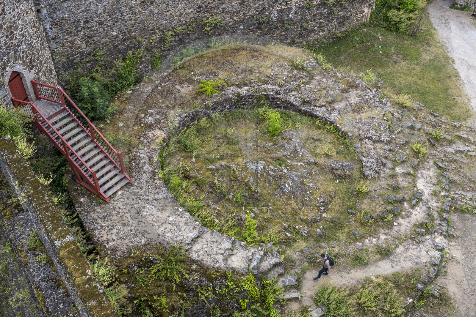 France, Ille-et-Vilaine (35), Fougères, le château-fort du XIIe siècle, vestige du donjon
